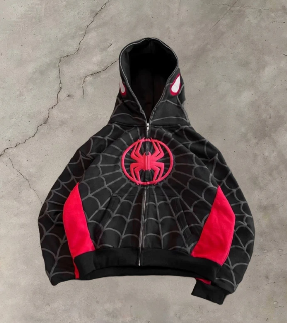 3D Baskılı Spider Hoodie